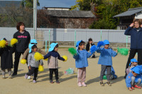 園児の応援