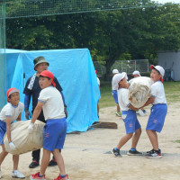 テント幕運び